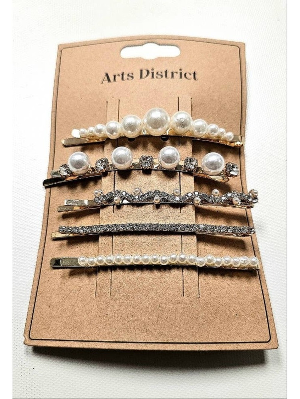 5-Pack Pearl & Rhinestone Bobby Pins – 3.5" hair accessories